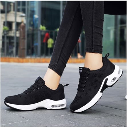 Black Female Flat Sneakers