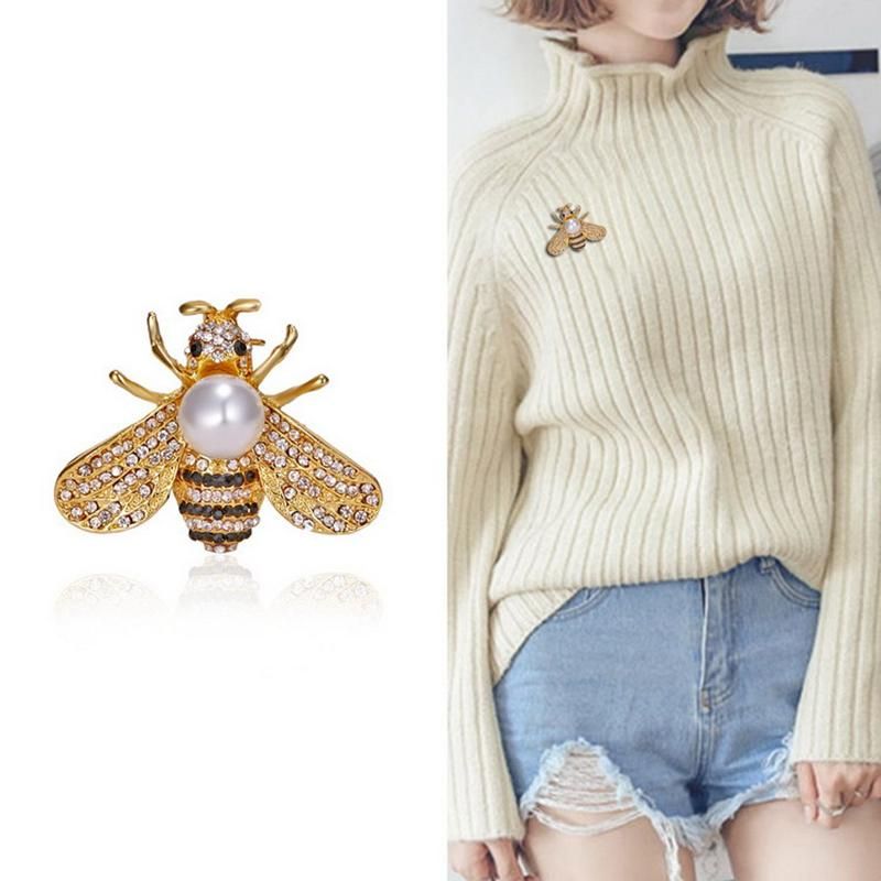 Fashionable Bumble Bee Crystal Brooch Pin Costume Badge