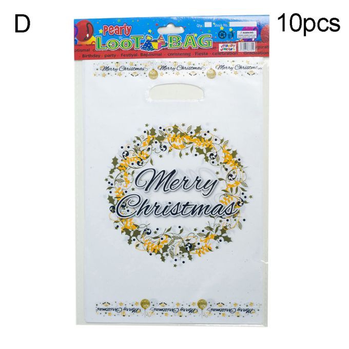 10Pcs/Set Christmas Gift Bag Disposable Storage PVC-