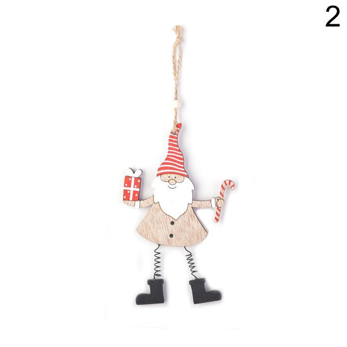 Cartoon Wood Santa Claus With Letters Gift Box Hanging-
