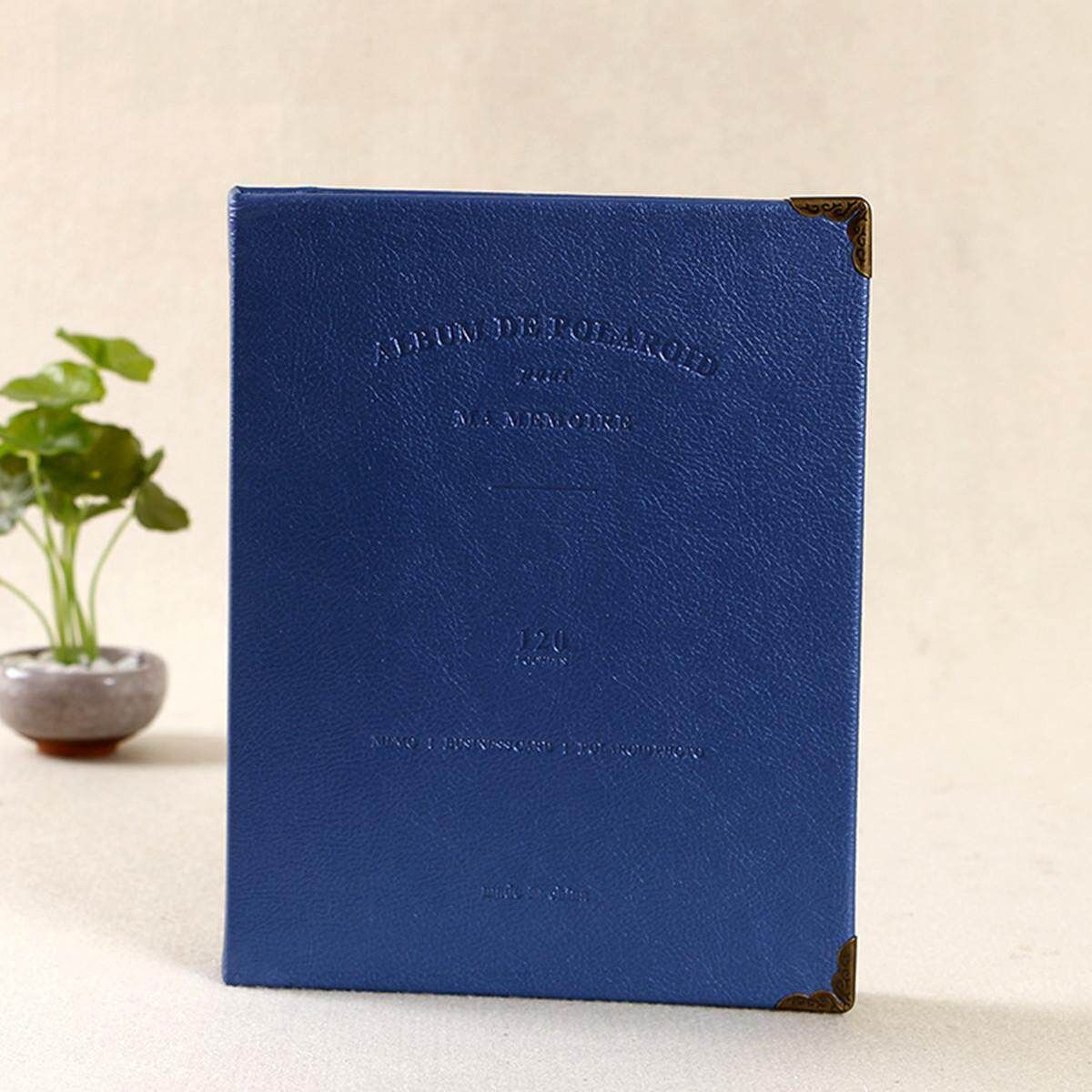 120 Slots Book Photo Album Picture Storage Memo Dark Blue