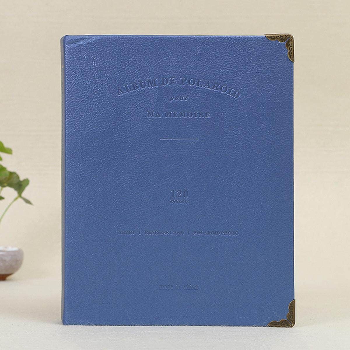 120 Slots Book Photo Album Picture Storage Memo Dark Blue