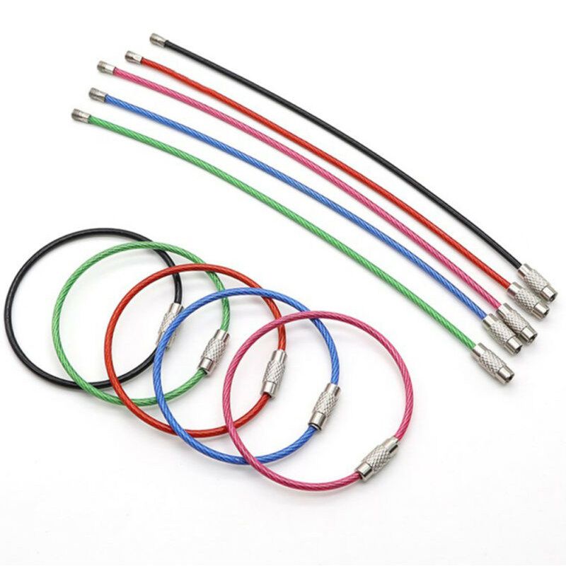 5/10Pcs Durable Steel Wire Rope Ring Connector-Black