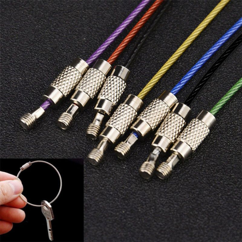 5/10Pcs Durable Steel Wire Rope Ring Connector-Black