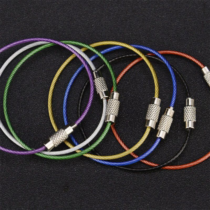 5/10Pcs Durable Steel Wire Rope Ring Connector-Black