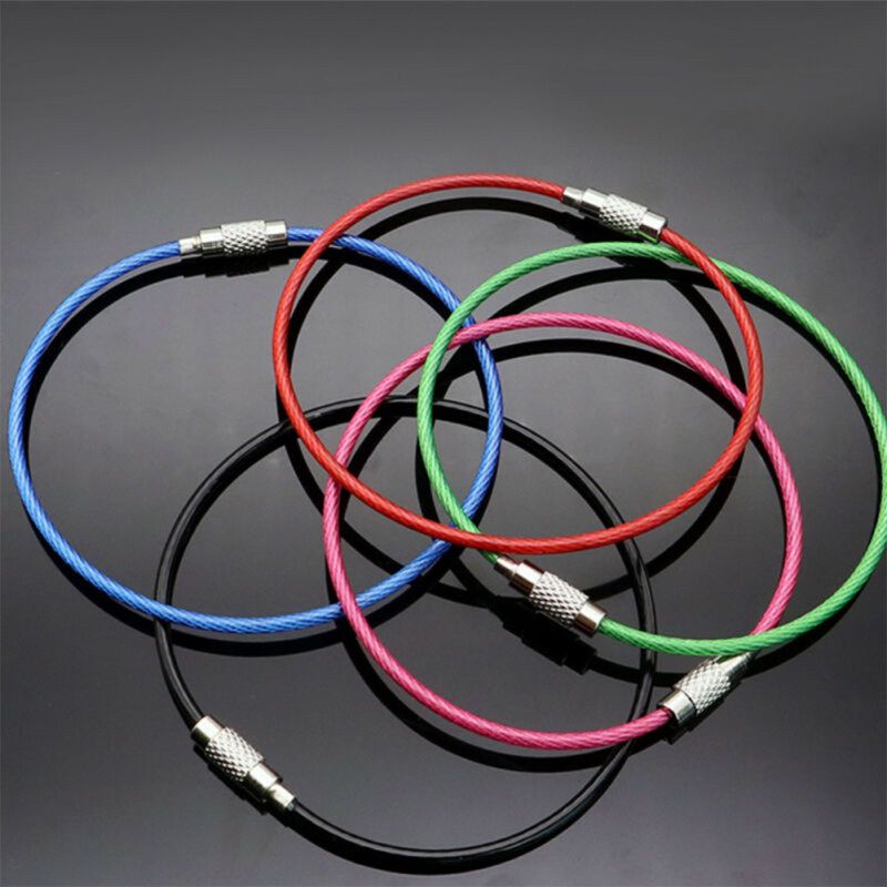 5/10Pcs Durable Steel Wire Rope Ring Connector-Black