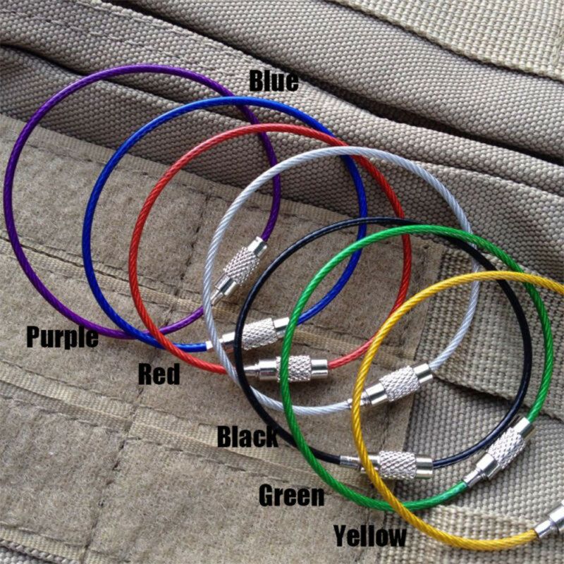5/10Pcs Durable Steel Wire Rope Ring Connector-Black