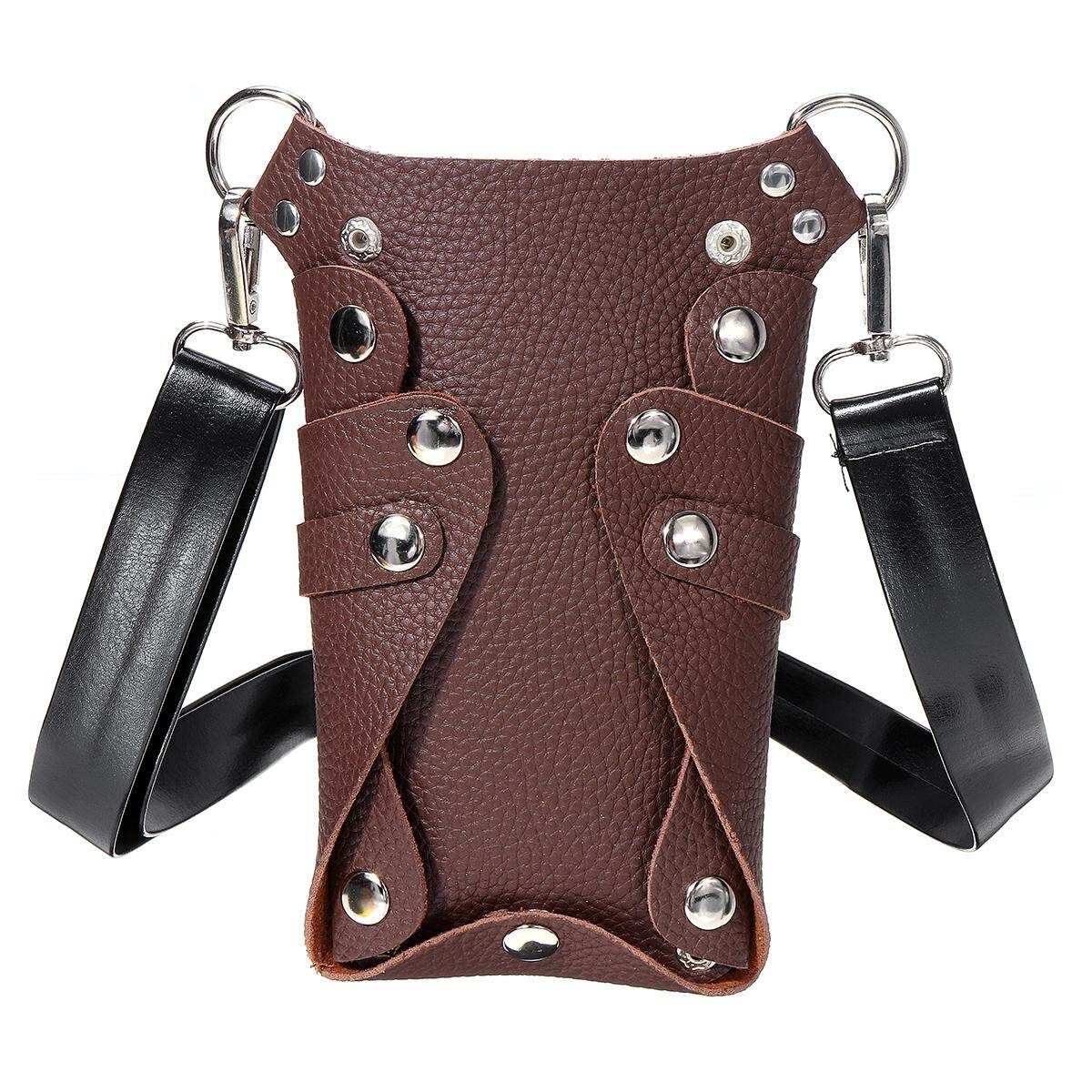 PU Leather Comb Tool Bag Barber Hairdressing Pouch Makeup Case Coffee (coffee)