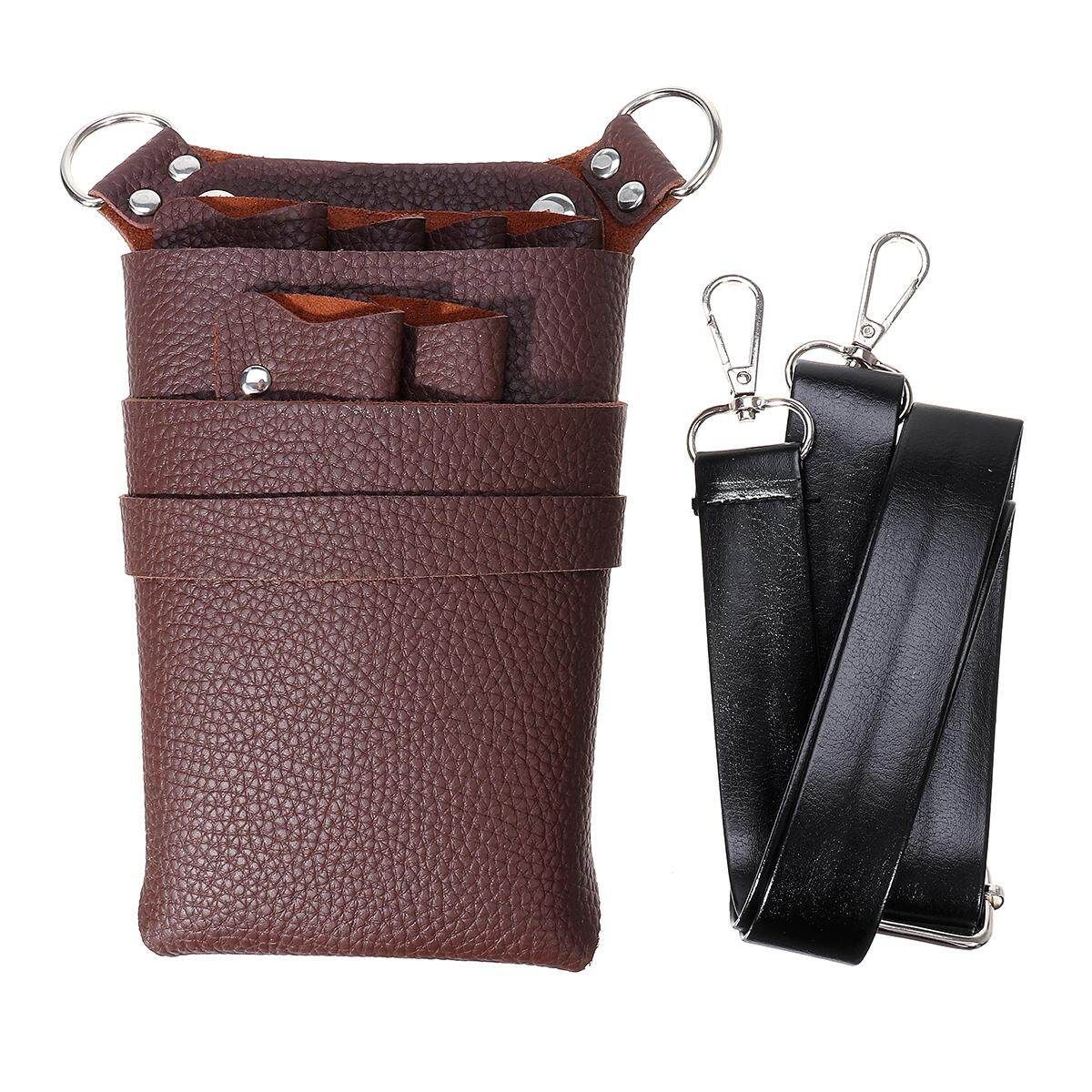 PU Leather Comb Tool Bag Barber Hairdressing Pouch Makeup Case Coffee (coffee)