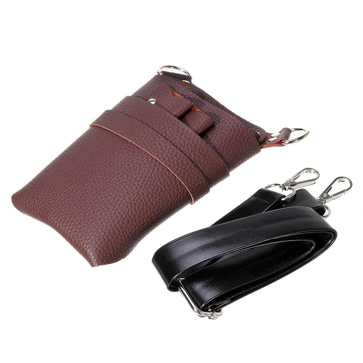 PU Leather Comb Tool Bag Barber Hairdressing Pouch Makeup Case Coffee (coffee)