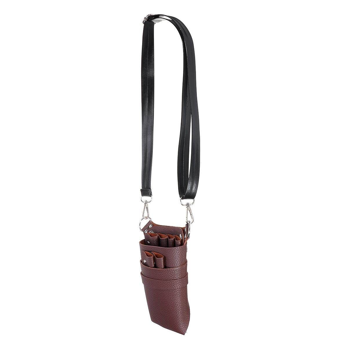 PU Leather Comb Tool Bag Barber Hairdressing Pouch Makeup Case Coffee (coffee)