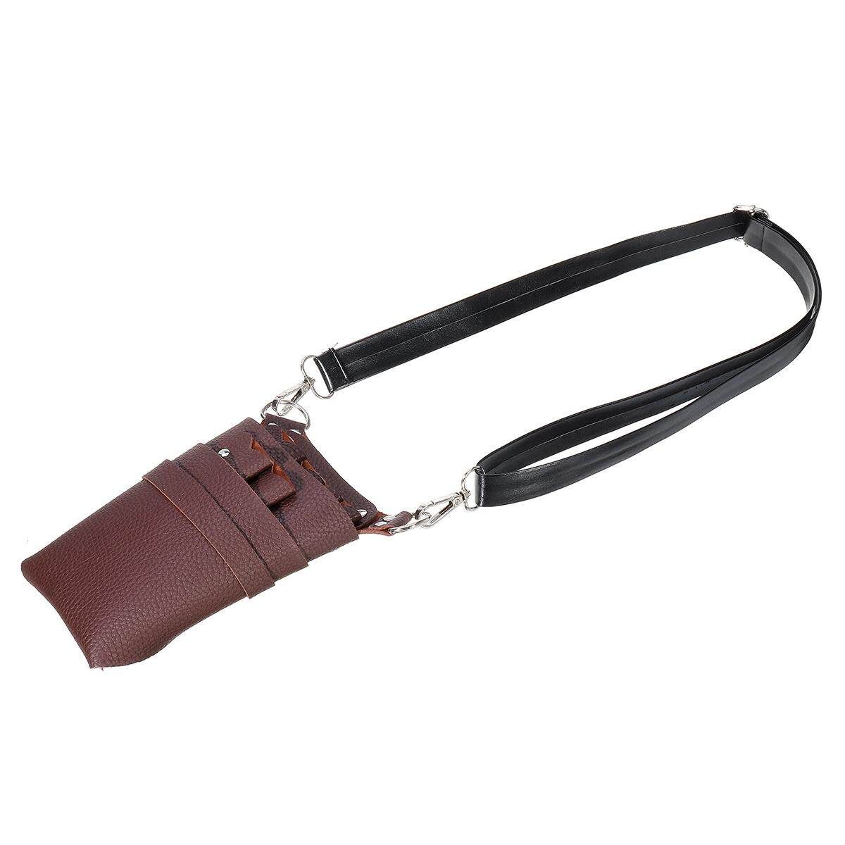 PU Leather Comb Tool Bag Barber Hairdressing Pouch Makeup Case Coffee (coffee)