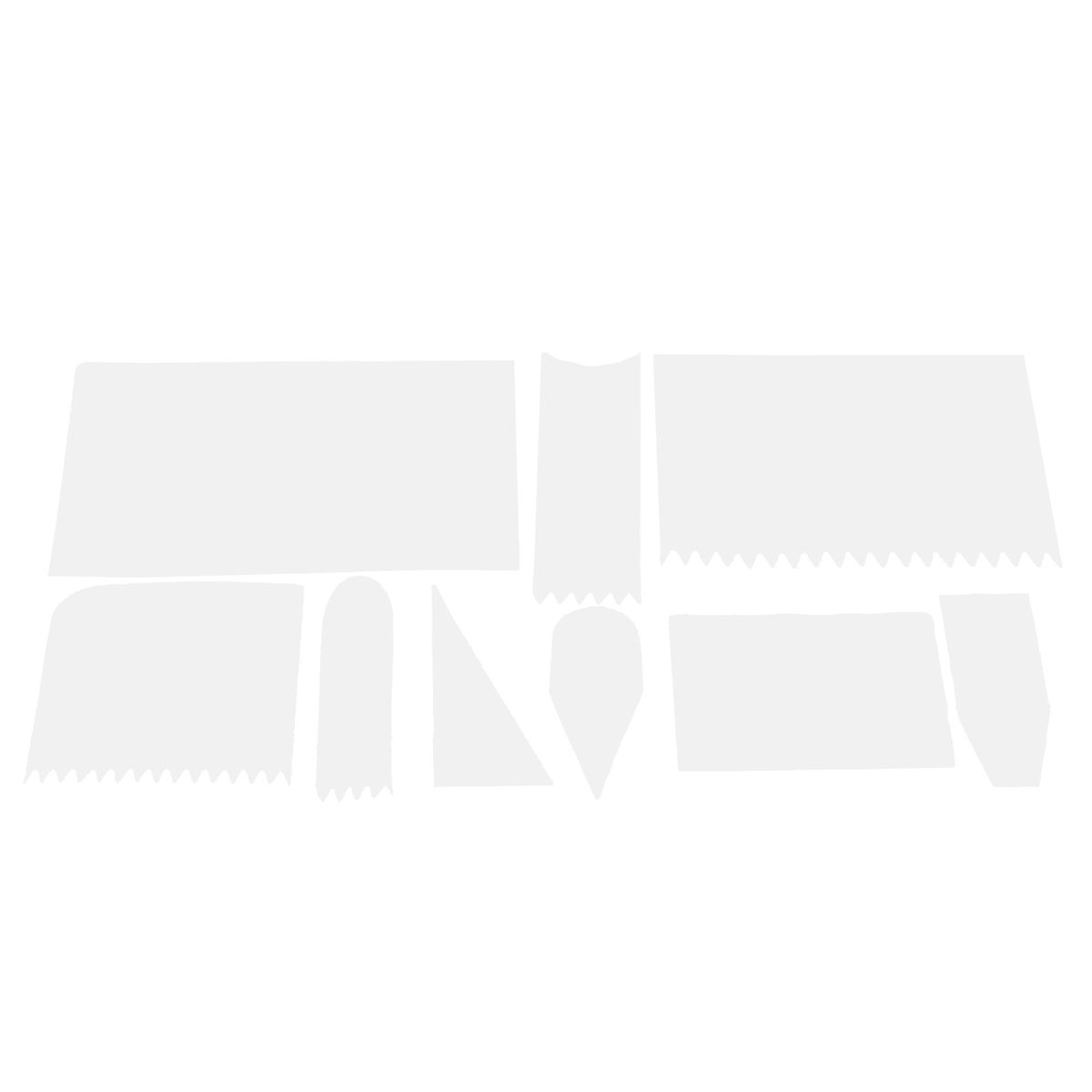 9Pcs/Set Reusable Non-slip Cake Scraper Set PP-Transparent