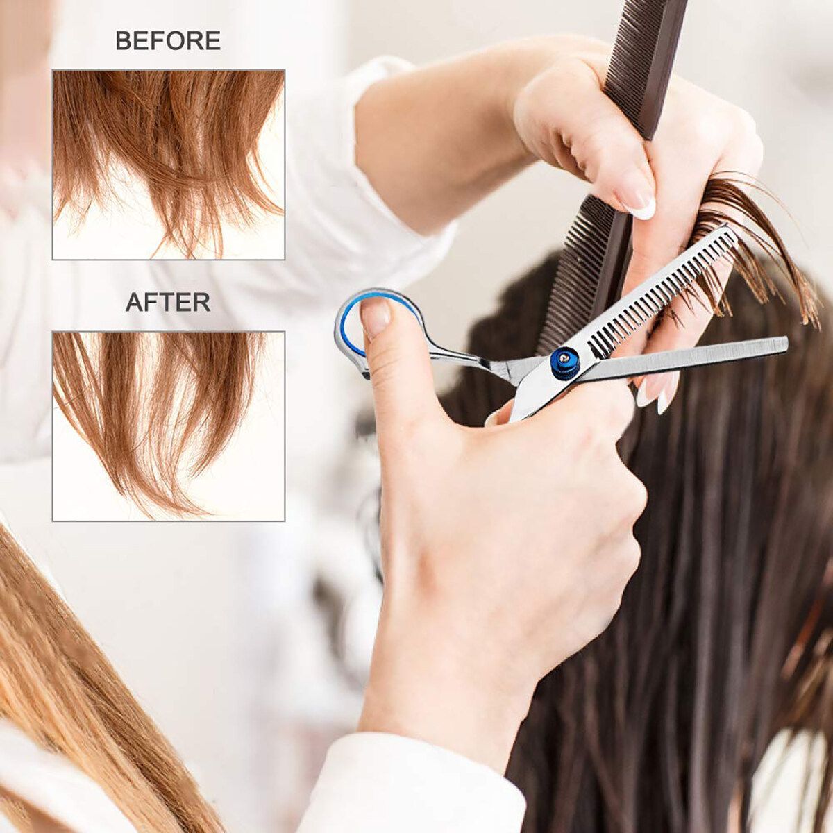 12 Pcs Professional Hair Scissor Set Hairdressing Tool Kit Thinning Shears Hair Comb Clips Cape Shears Kit For Home Salon Barber