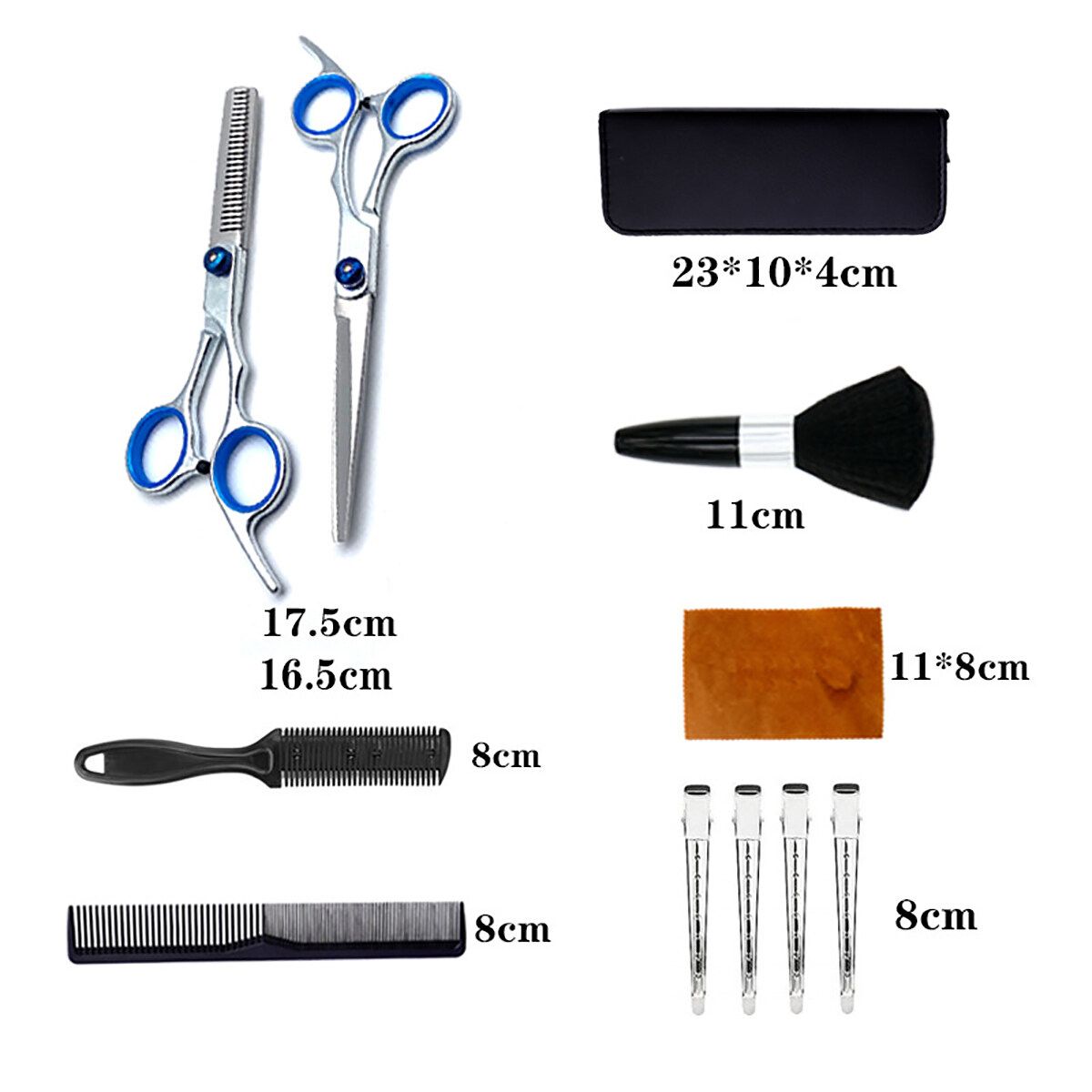 12 Pcs Professional Hair Scissor Set Hairdressing Tool Kit Thinning Shears Hair Comb Clips Cape Shears Kit For Home Salon Barber
