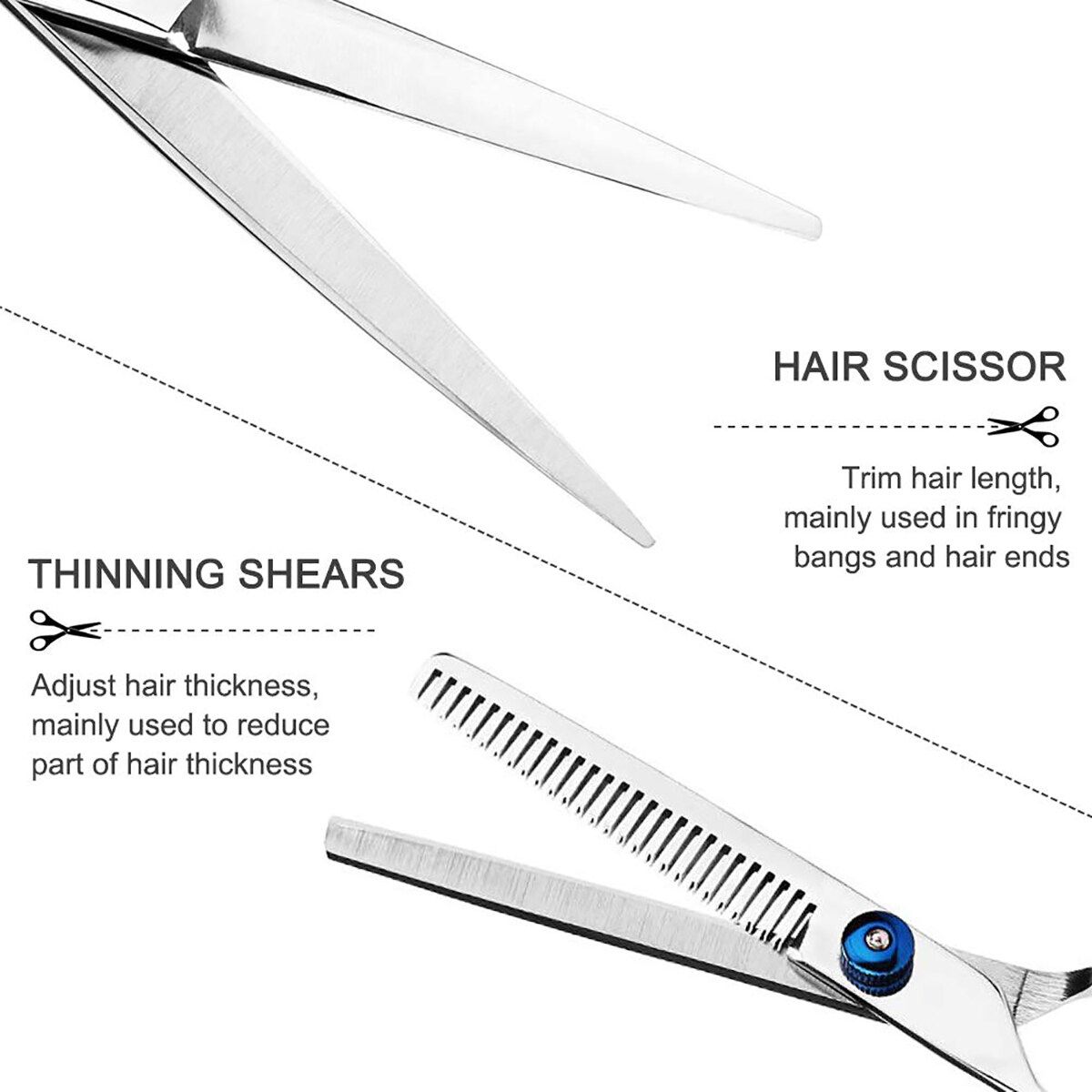 12 Pcs Professional Hair Scissor Set Hairdressing Tool Kit Thinning Shears Hair Comb Clips Cape Shears Kit For Home Salon Barber