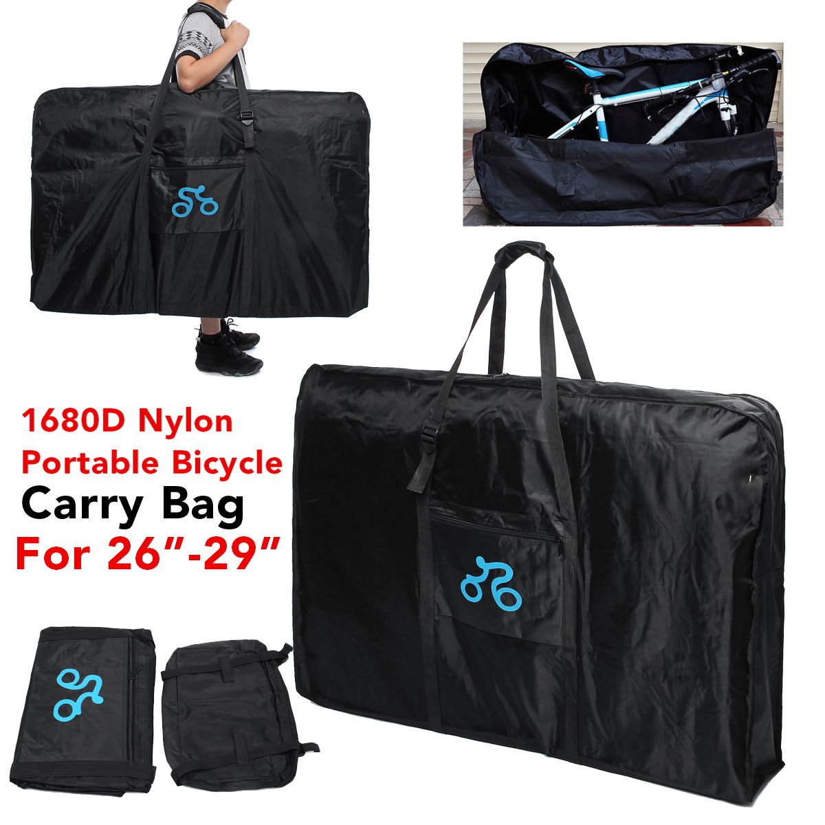 New 1680D Nylon Portable Bicycle Carry Bag For 26 29 Inch Cycling Bike Transport Case Travel Bycicle Accessories Outdoor Sport