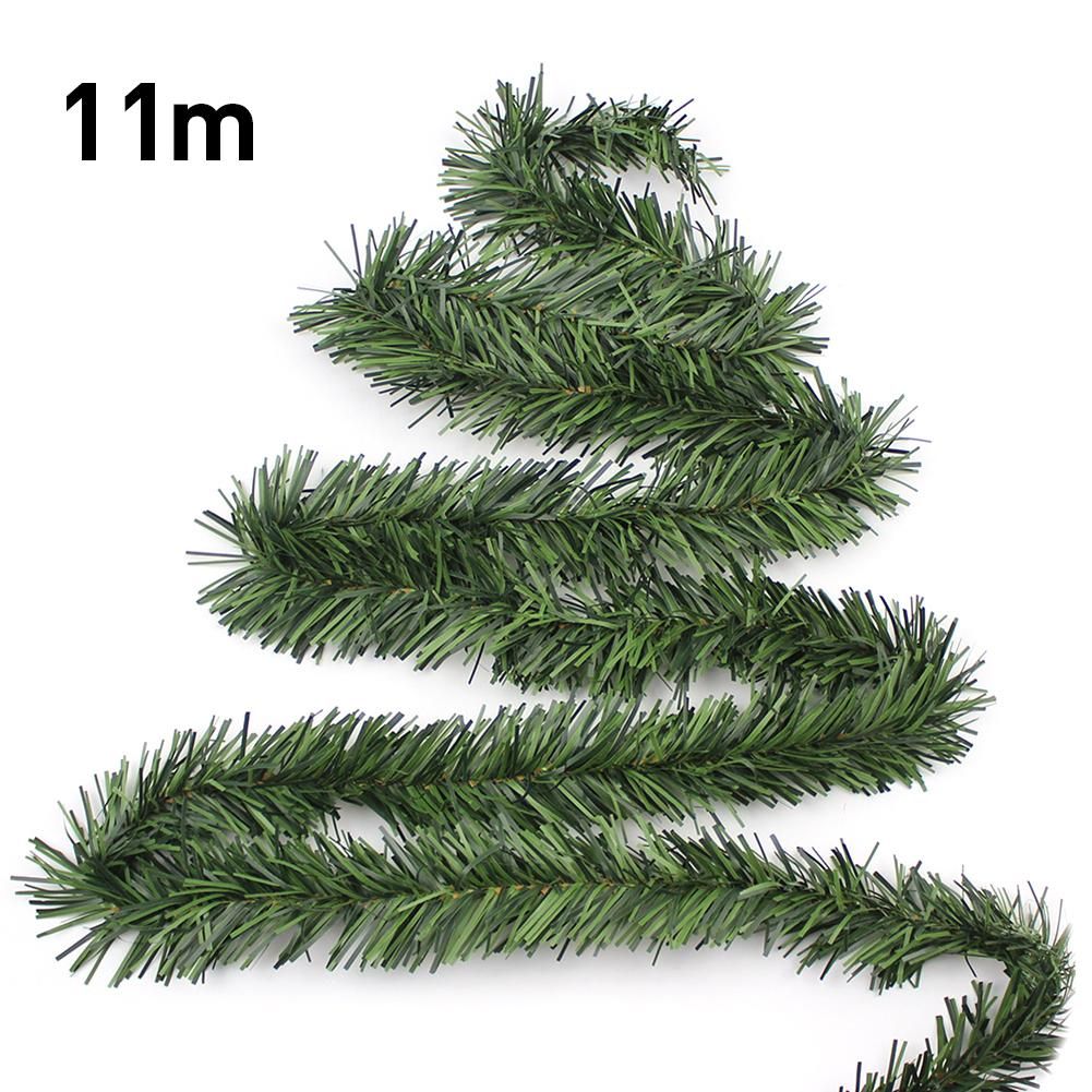 Christmas Artificial Wreath 5.5m Green Fake Plants Pine Branches Christmas Party Decor Xmas Tree Pine Leaves Ornaments Kids Gift B