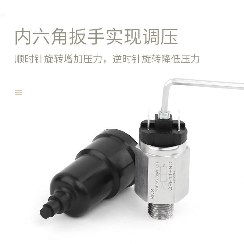 SNS Shenchi Air Pressure Switch Air Pressure Switch Pneumatic Qph304 Stainless Steel Air Pump Switch Pressure Control