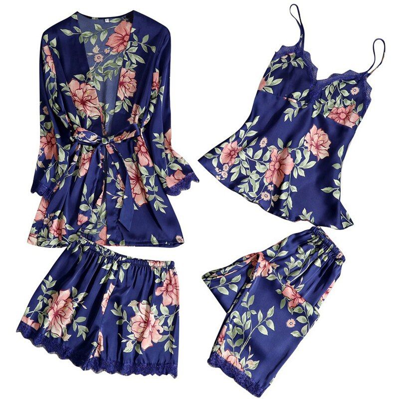 Women's Pajamas Clothing Embroidery Sleep Lounge Pyjama Pyjamas Set