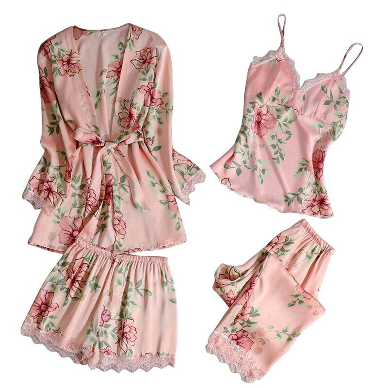 Women's Pajamas Clothing Embroidery Sleep Lounge Pyjama Pyjamas Set