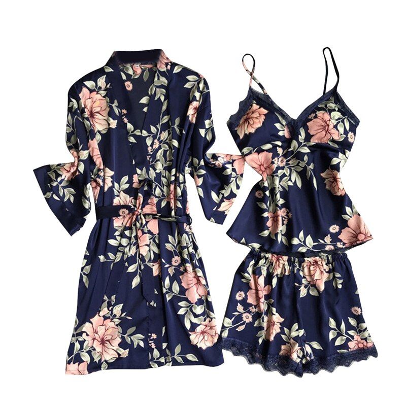 Women's Pajamas Clothing Embroidery Sleep Lounge Pyjama Pyjamas Set