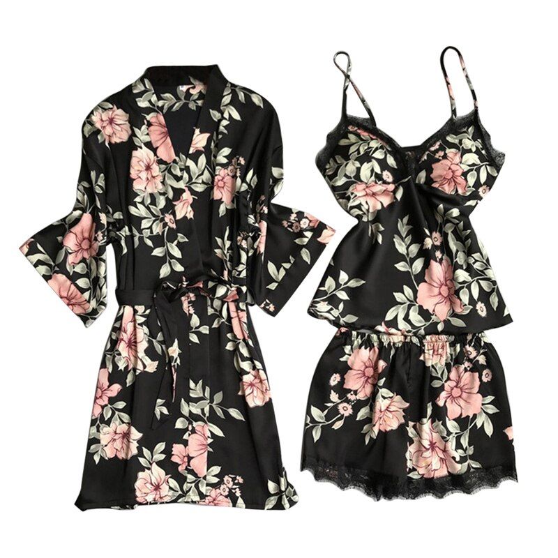 Women's Pajamas Clothing Embroidery Sleep Lounge Pyjama Pyjamas Set