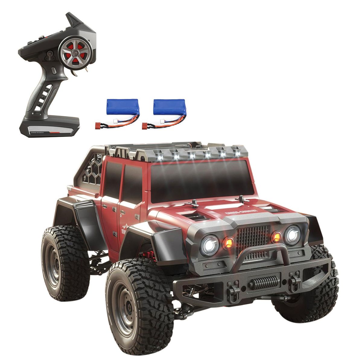 Remote Control Car 1/16 2.4GHz 38km/h All Terrain Off Road Trucks 4WD Climbing Car Gifts for Kids Adults 2 Battery