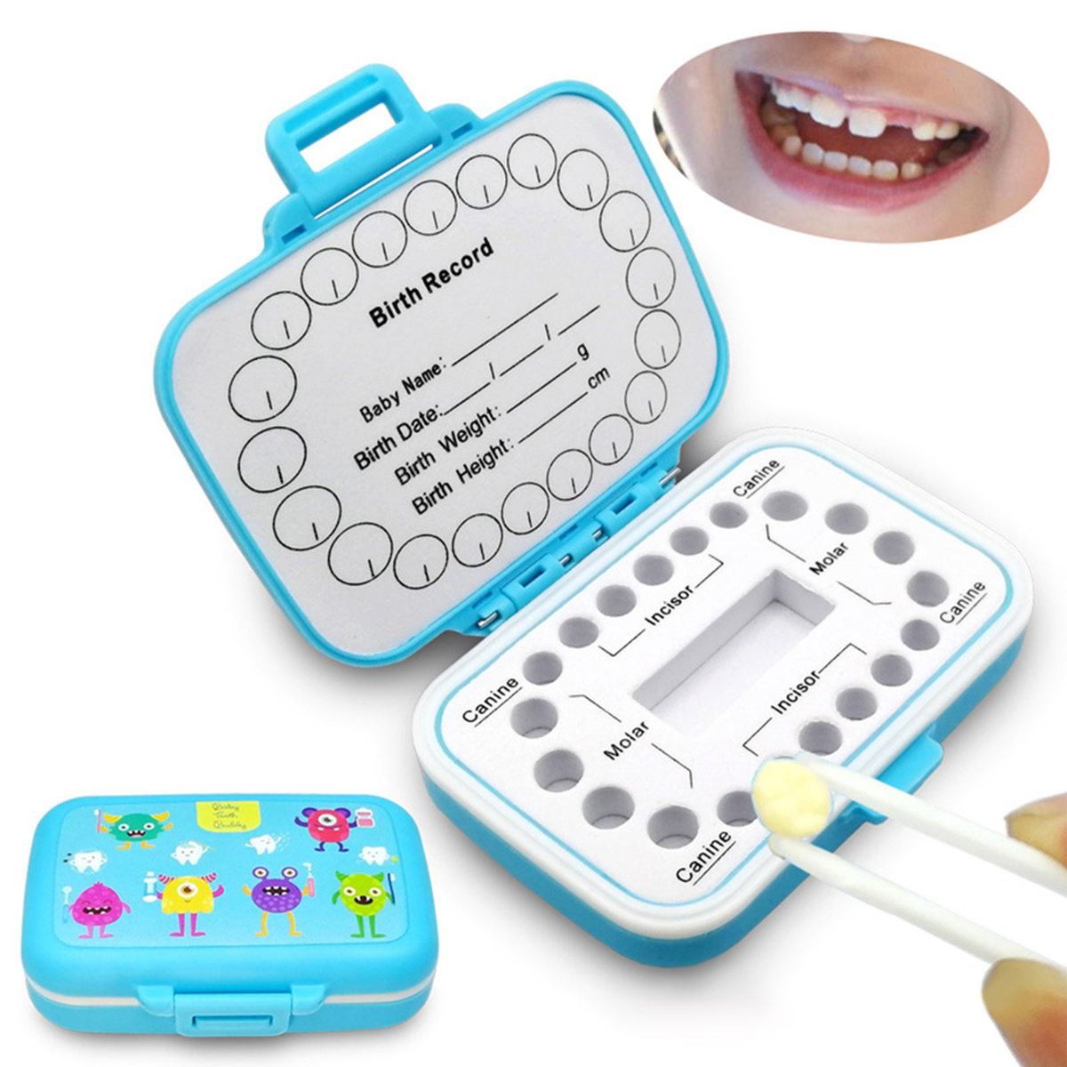 Baby Teeth Keepsake Box for Babies Kids Teeth Storage Box Children Teeth Holder Organizer Baby Hair Container Baby Shower & Birthday Gift