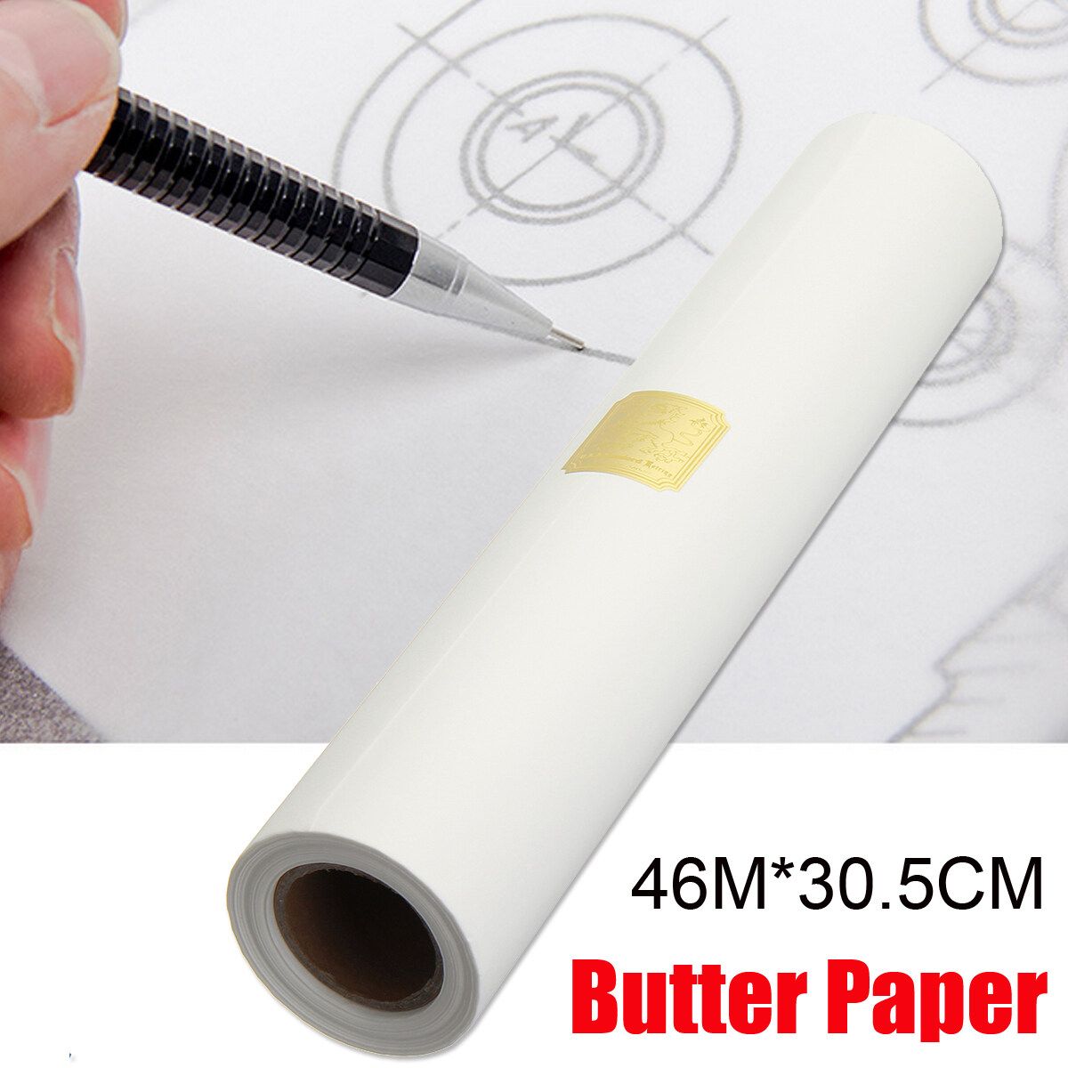46M 12'' Super Transparent Draft Sketch Butter Paper Tracing Copy Paper Roll