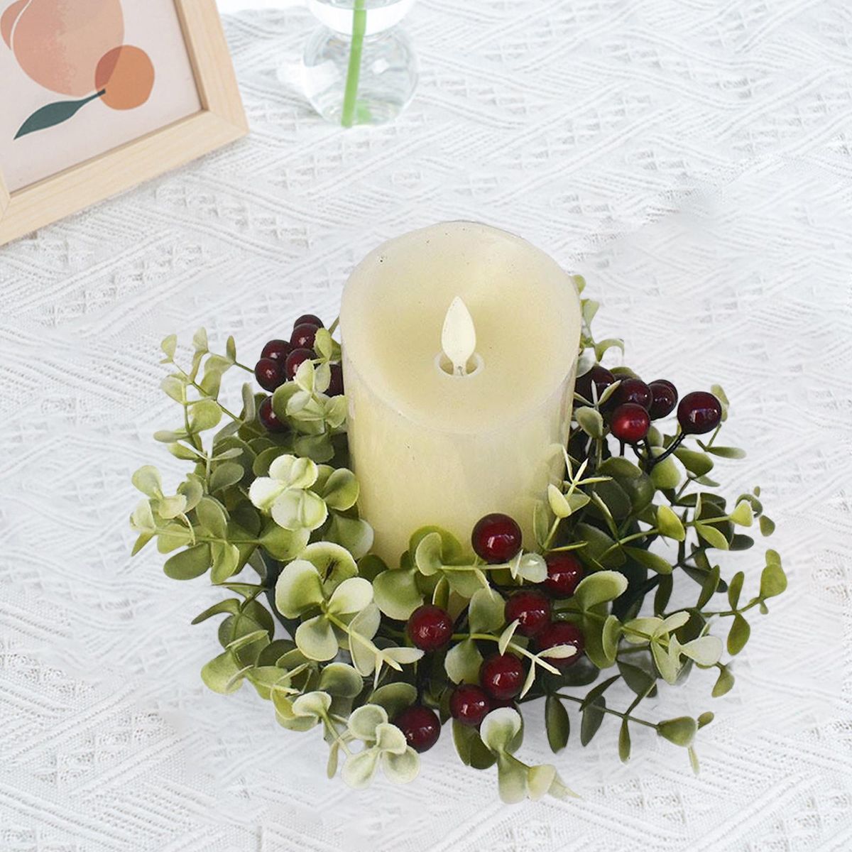 9.84inch Candle Rings Wreaths Tabletop Centerpieces