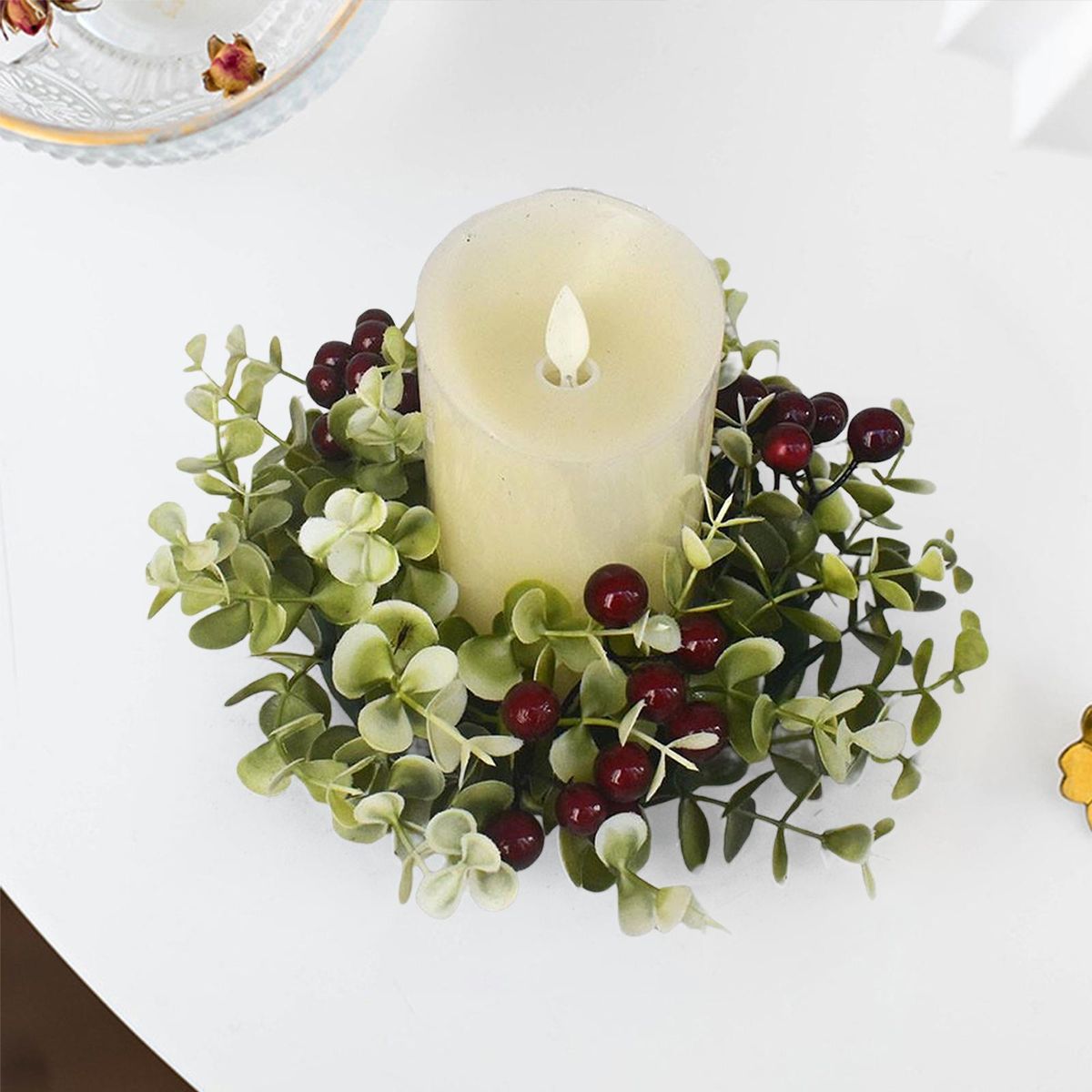 9.84inch Candle Rings Wreaths Tabletop Centerpieces