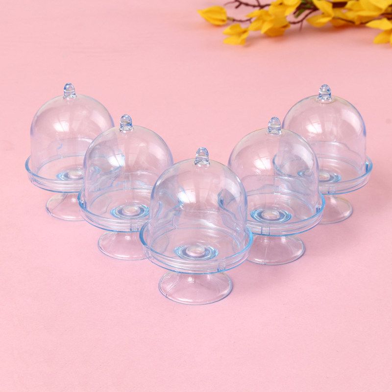 12Pcs Mini Cake Display Stand Cupcake Holder + Dome Cover-