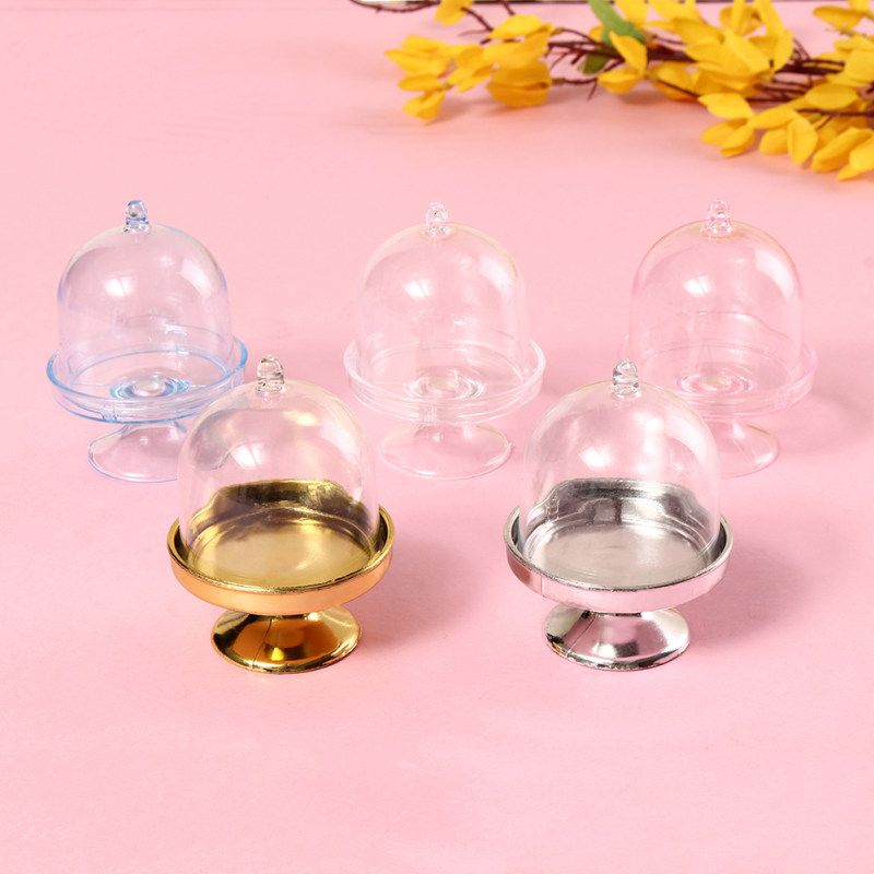 12Pcs Mini Cake Display Stand Cupcake Holder + Dome Cover-