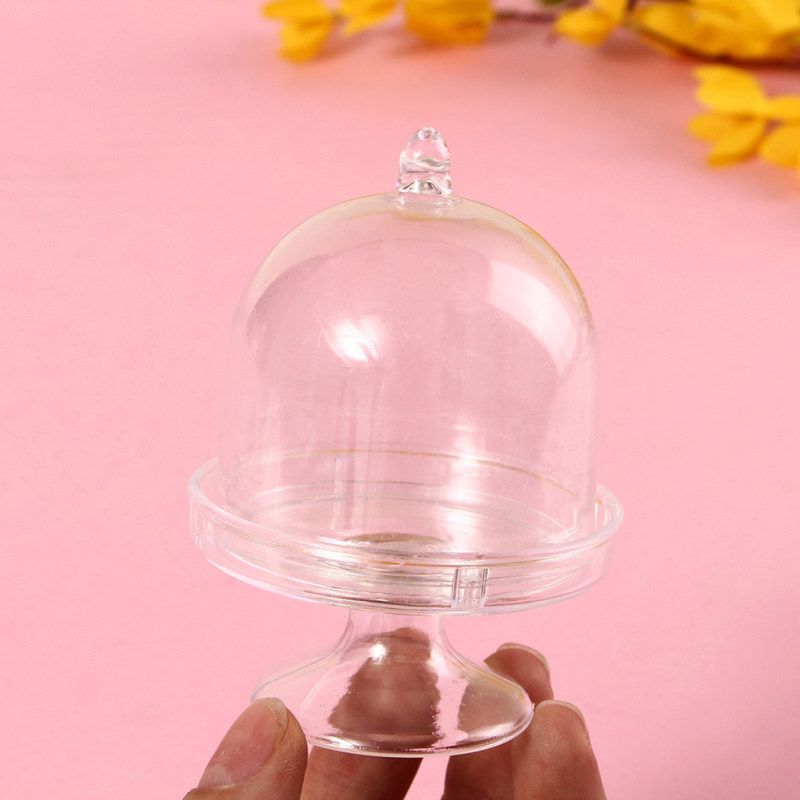 12Pcs Mini Cake Display Stand Cupcake Holder + Dome Cover-