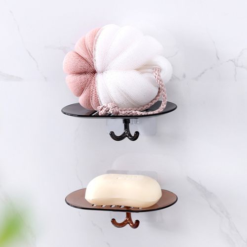 Bathroom Kitchen  Soap Holder Dish Container Shelf Sponge Hook