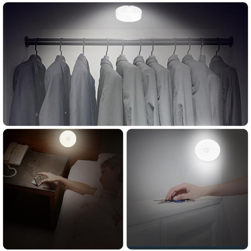 1PC LED Motion Sensor Night Light Wireless Recharge Human