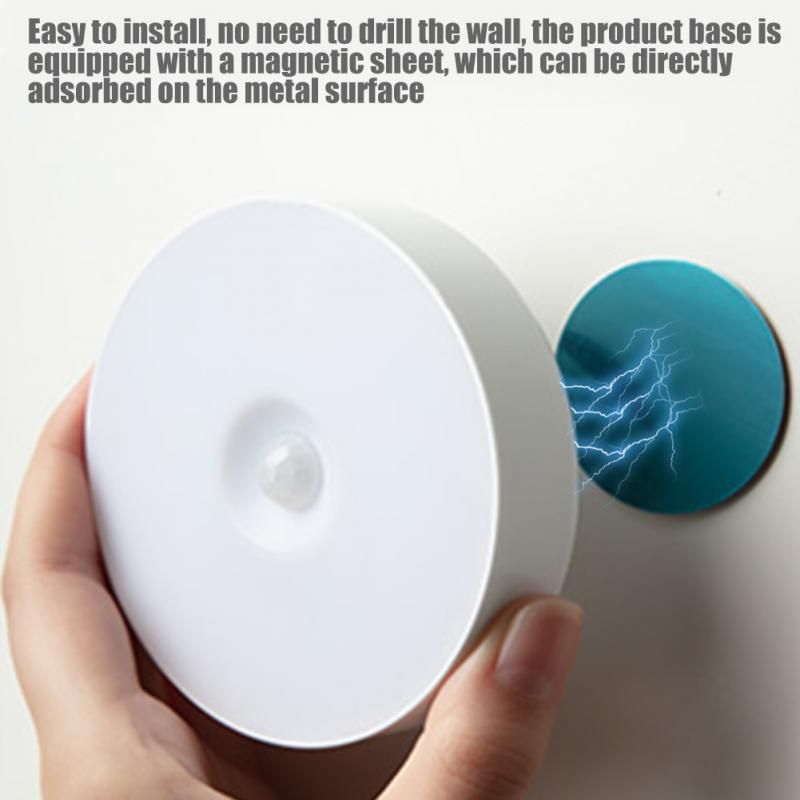 1PC LED Motion Sensor Night Light Wireless Recharge Human