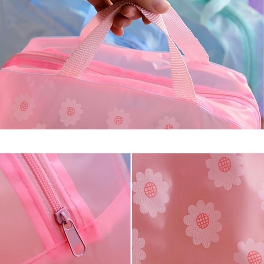 Portable Flower Waterproof Travel Cosmetic Toiletry Storage Pouch Makeup Bag-Green