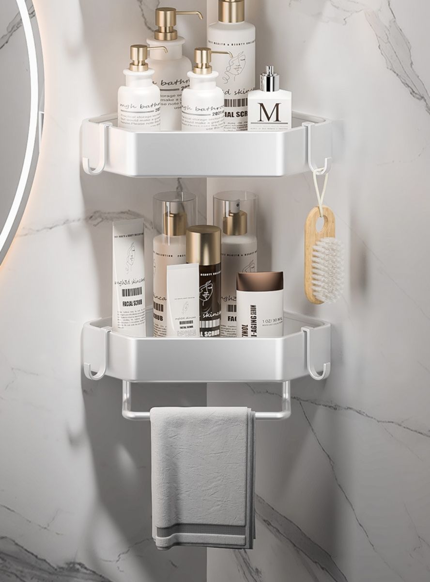 2-Layers Bathroom Kitchen Storage Shelf Rack Holder Non-Rust