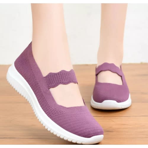 Summer Flat Mesh Women Sneakers - Purple