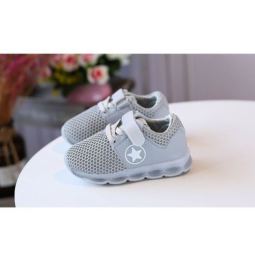 Children's Shoes LED Breathable Light Sports Shoes-Grey