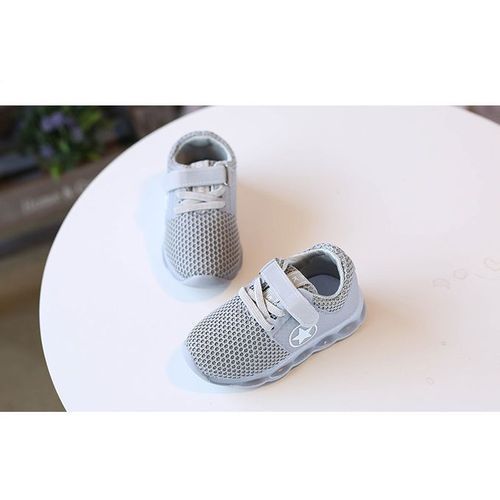 Children's Shoes LED Breathable Light Sports Shoes-Grey