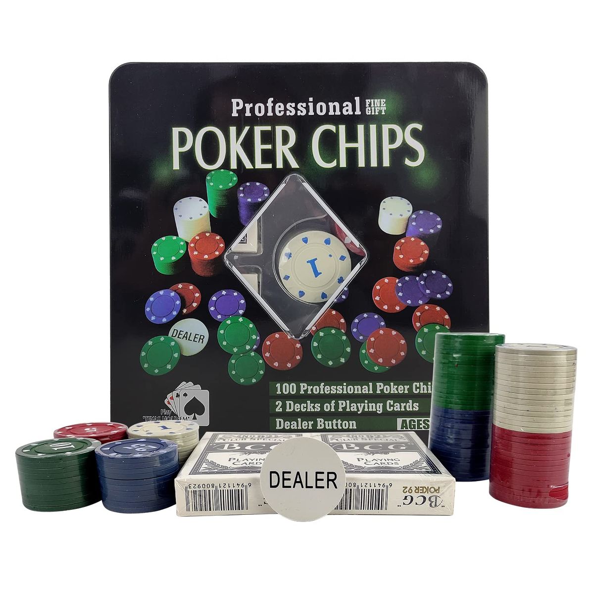 Professional Poker Chips, 100 Pcs
