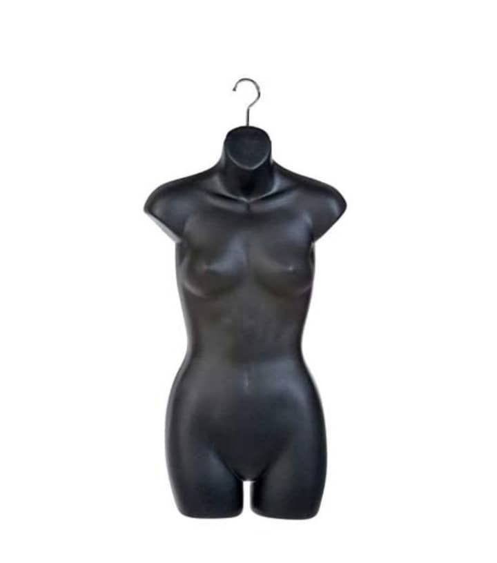 Backless Plastic Female Mannequin - Black