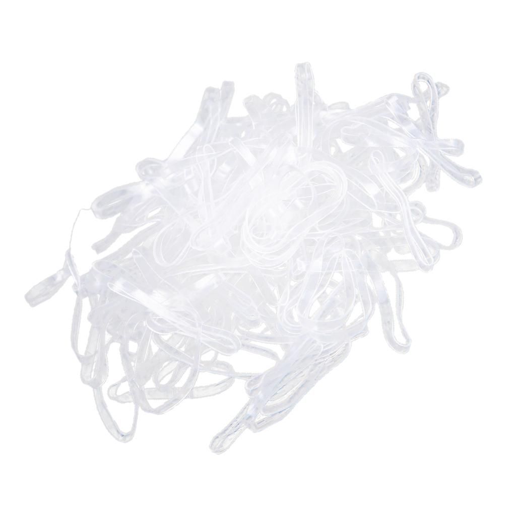 100pcs Elastic Hair Ties Rubber Bands Ponytail Holder Hair White