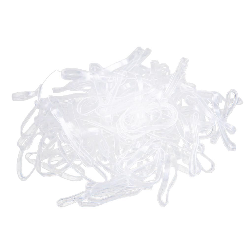 100pcs Elastic Hair Ties Rubber Bands Ponytail Holder Hair White