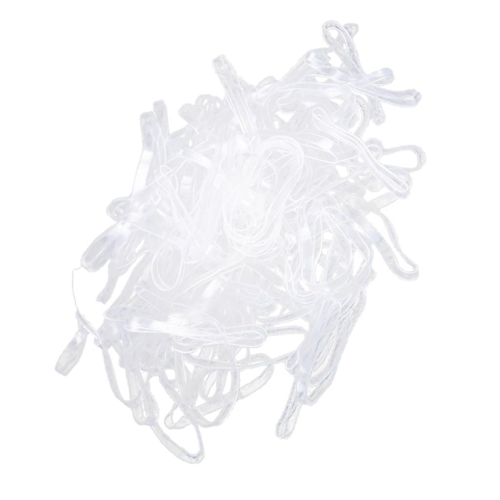 100pcs Elastic Hair Ties Rubber Bands Ponytail Holder Hair White