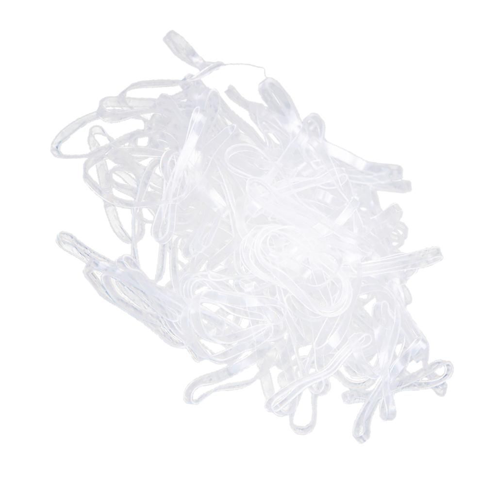 100pcs Elastic Hair Ties Rubber Bands Ponytail Holder Hair White
