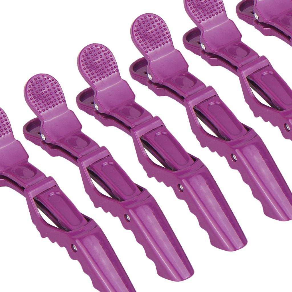6Pcs Plastic Salon Hair Styling Clips Alligator Clips Barrettes Purple
